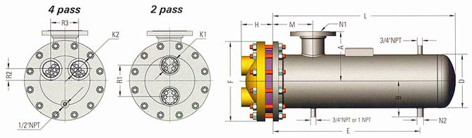 8 inch shell tube heat exchanger dimensions